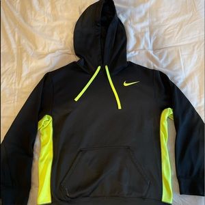 Black and lime green Nike sweatshirt/hoodie